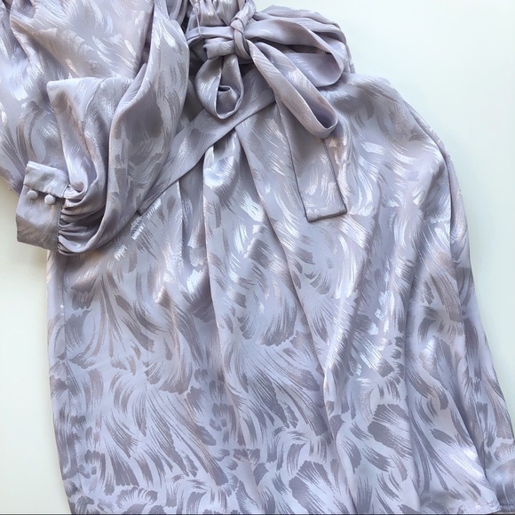 Vintage 80s Liquid Satin Faux Wrap Midi Dress | 6 - Picture 8 of 8